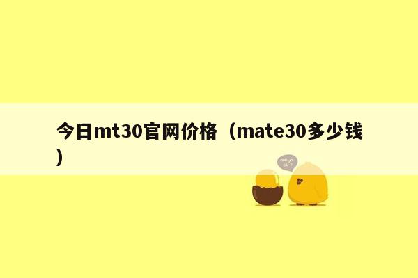 今日mt30官网价格（mate30多少钱）