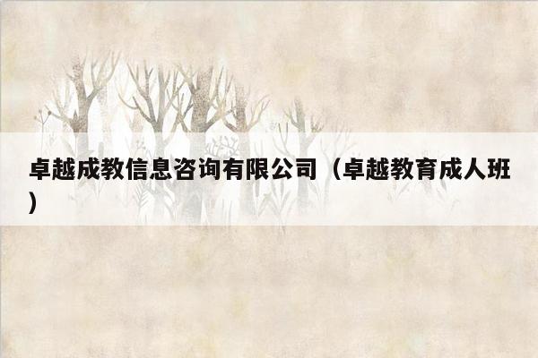 卓越成教信息咨询有限公司（卓越教育成人班）