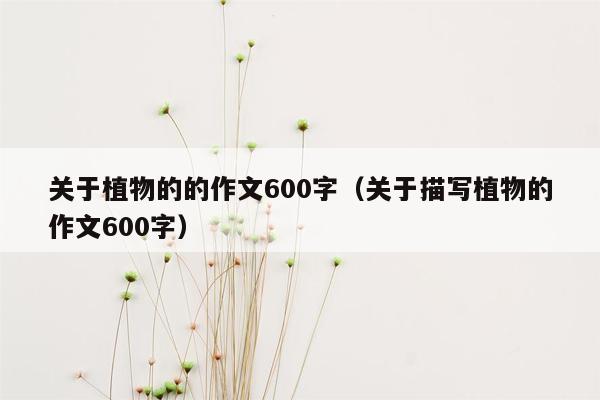 关于植物的的作文600字（关于描写植物的作文600字）