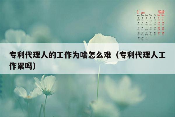 专利代理人的工作为啥怎么难（专利代理人工作累吗）