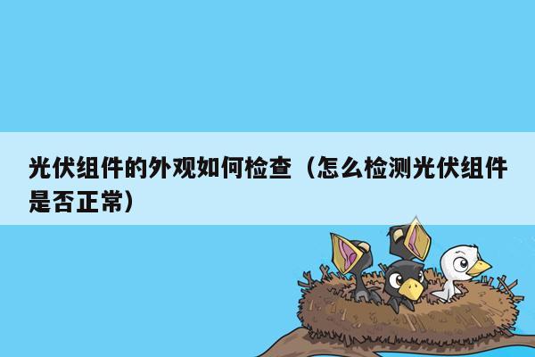 光伏组件的外观如何检查（怎么检测光伏组件是否正常）