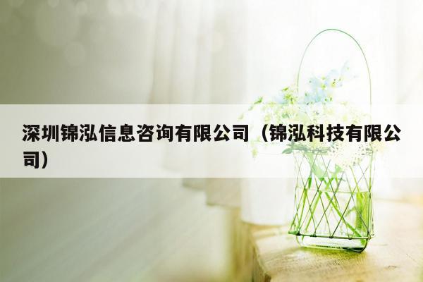 深圳锦泓信息咨询有限公司（锦泓科技有限公司）