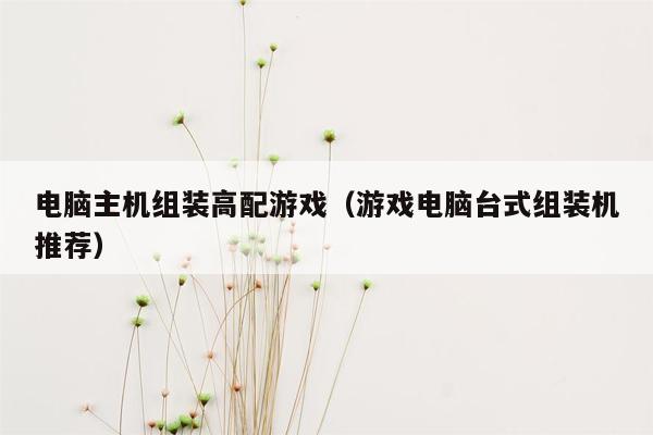 电脑主机组装高配游戏（游戏电脑台式组装机推荐）