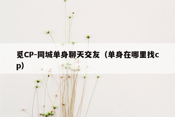 觅CP-同城单身聊天交友（单身在哪里找cp）