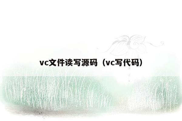 vc文件读写源码（vc写代码）