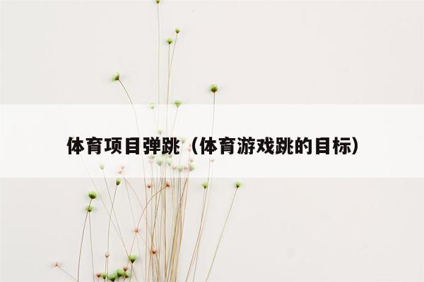 体育项目弹跳（体育游戏跳的目标）