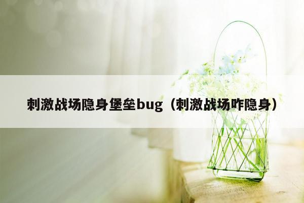 刺激战场隐身堡垒bug（刺激战场咋隐身）