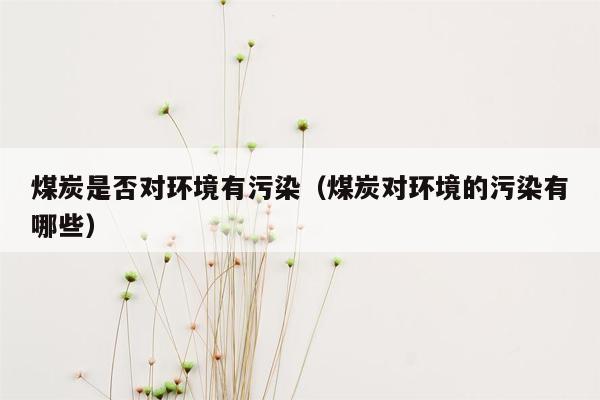 煤炭是否对环境有污染（煤炭对环境的污染有哪些）