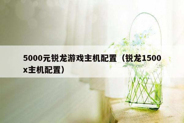 5000元锐龙游戏主机配置（锐龙1500x主机配置）