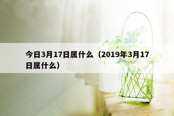 今日3月17日属什么（2019年3月17日属什么）