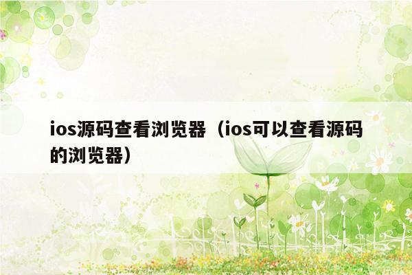 ios源码查看浏览器（ios可以查看源码的浏览器）