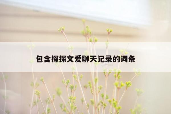 包含探探文爱聊天记录的词条