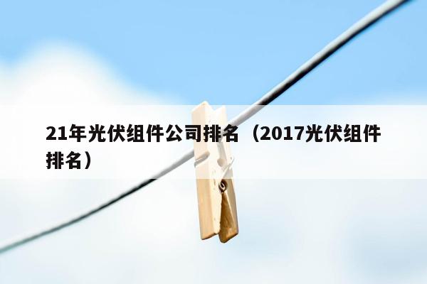 21年光伏组件公司排名（2017光伏组件排名）