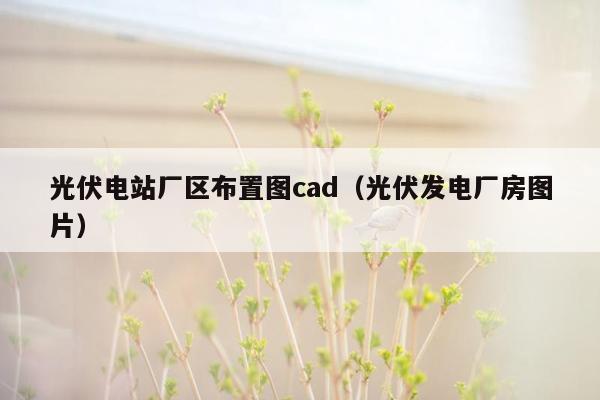 光伏电站厂区布置图cad（光伏发电厂房图片）