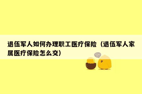 退伍军人如何办理职工医疗保险（退伍军人家属医疗保险怎么交）