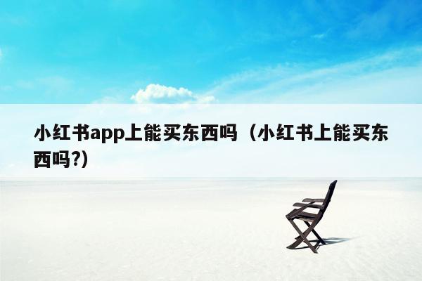 小红书app上能买东西吗（小红书上能买东西吗?）