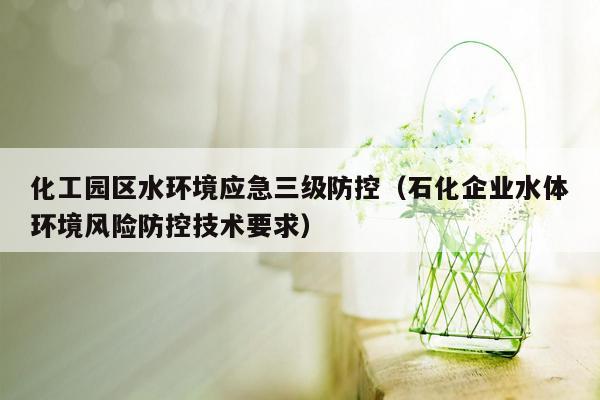 化工园区水环境应急三级防控（石化企业水体环境风险防控技术要求）