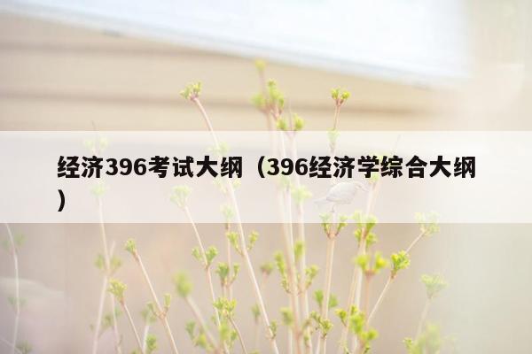 经济396考试大纲（396经济学综合大纲）