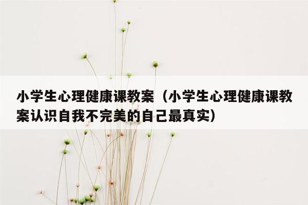 小学生心理健康课教案（小学生心理健康课教案认识自我不完美的自己最真实）