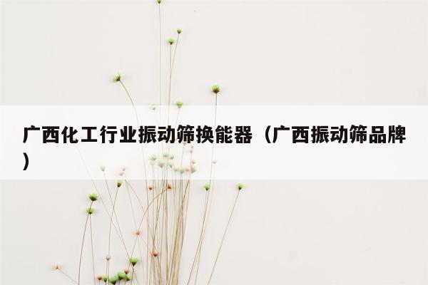 广西化工行业振动筛换能器（广西振动筛品牌）