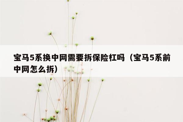 宝马5系换中网需要拆保险杠吗（宝马5系前中网怎么拆）