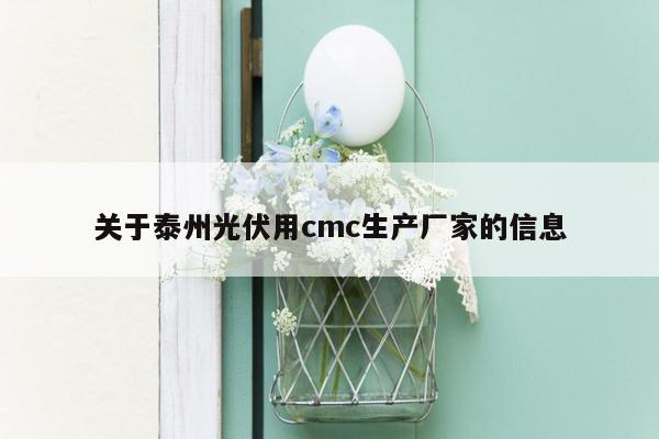 关于泰州光伏用cmc生产厂家的信息