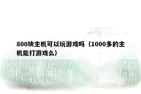 800块主机可以玩游戏吗（1000多的主机能打游戏么）