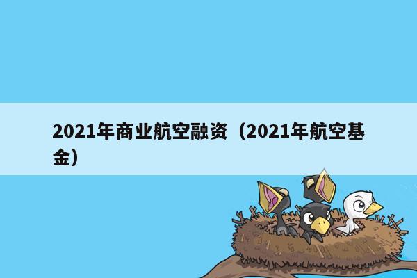 2021年商业航空融资（2021年航空基金）