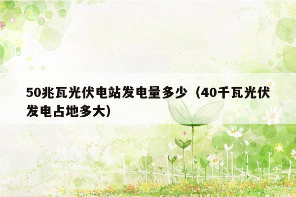 50兆瓦光伏电站发电量多少（40千瓦光伏发电占地多大）