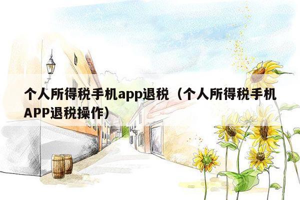 个人所得税手机app退税（个人所得税手机APP退税操作）