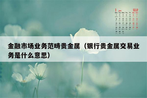 金融市场业务范畴贵金属（银行贵金属交易业务是什么意思）