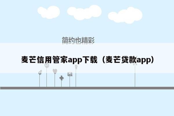 麦芒信用管家app下载（麦芒贷款app）