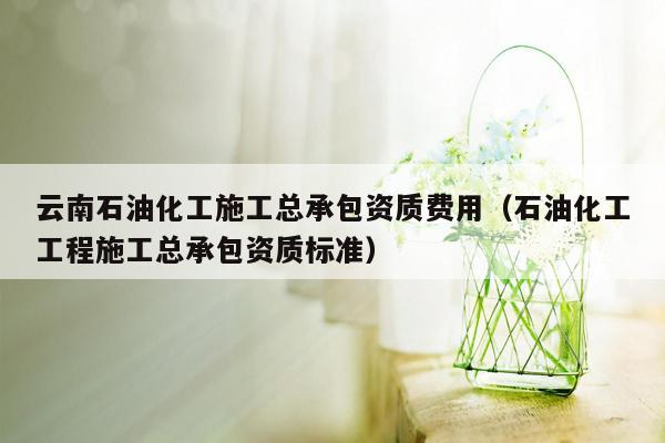 云南石油化工施工总承包资质费用（石油化工工程施工总承包资质标准）