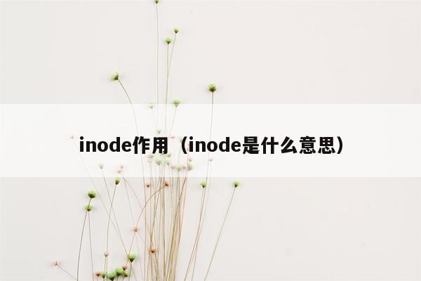 inode作用（inode是什么意思）