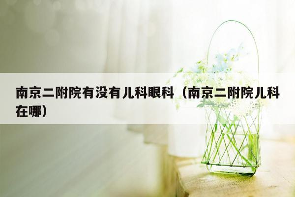 南京二附院有没有儿科眼科（南京二附院儿科在哪）