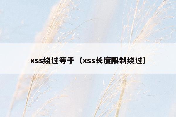 xss绕过等于（xss长度限制绕过）