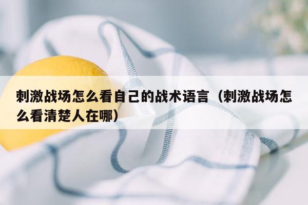 刺激战场怎么看自己的战术语言（刺激战场怎么看清楚人在哪）