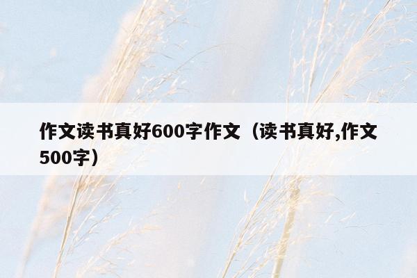 作文读书真好600字作文（读书真好,作文500字）