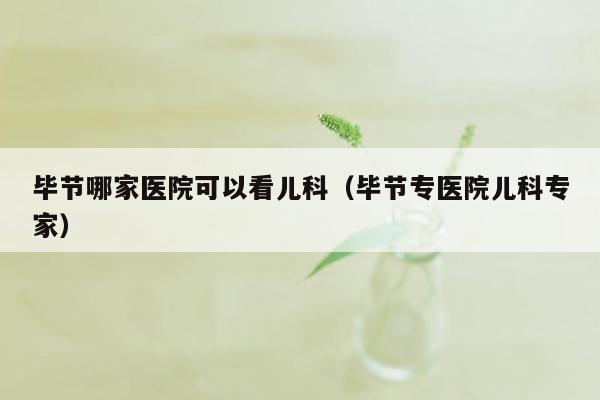 毕节哪家医院可以看儿科（毕节专医院儿科专家）