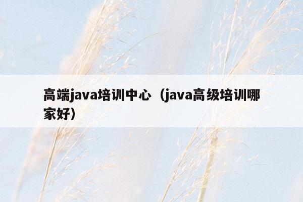 高端<strong>java</strong>培训中心（<strong>java</strong>高级培训哪家好）